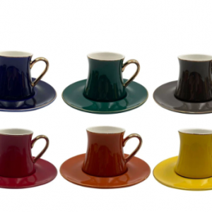 Jogo Xícara de Café Coloridas  - 12 peças