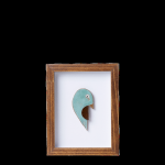 Quadro de Pássaro em Cerâmica Turquesa