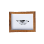 Quadro de Pássaro em Cerâmica Branco