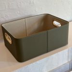 Cesto estilo couro verde