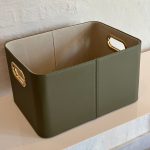 Cesto estilo couro verde