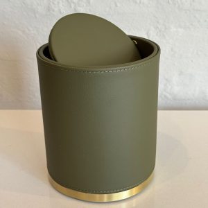 Lixeira estilo couro verde