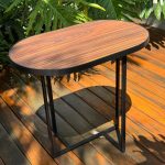 Mesa Lateral Sara com Tampo Pau Ferro