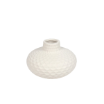 Vaso Branco em cerâmica com textura escama